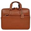 Leather Laptop Briefcase Bag for Men, Vintage Durable Zipper Multi Pocket Office Business Work Travel Carry Messenger Shoulder Crossbody Bag