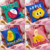 Cute Anime Fruit Illustration Cushion Cover Pattern Printed Pillowcase for Living Room Sofa Cushion Cover & Bedroom Decor