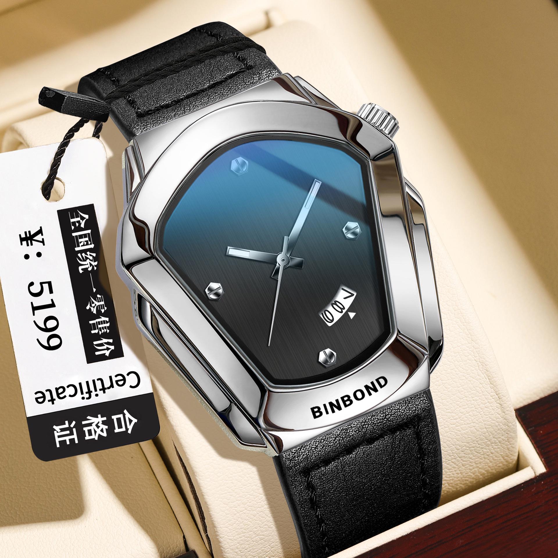 Binbang Trendy Motorcycle Concept Fashion Watch with Large Dial for Students