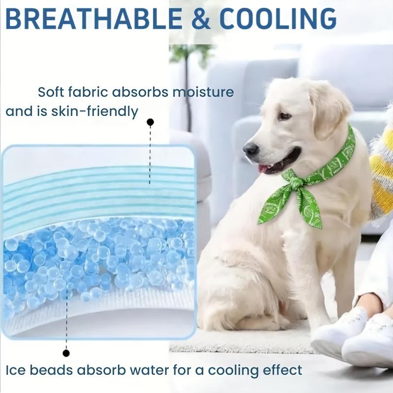 Pet Cooling Ice Scarf Cool Ice Breathable Towel Heatstroke Dogs Cats Ice Collar Cat Adjustable Collar Bibpet Supplies