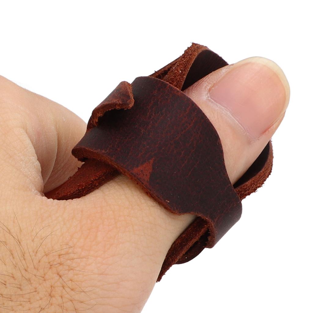 Bow Arrow Thumb Guard Recurve Traditional Bow Finger Tip Protector Archery Thumb Ring Tap Dark Brown