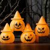 Halloween Kürbis Nachtlicht, LED leuchtender Hexenhut Kürbis, Gruselige Cartoon Kürbis Tischlampe für Feiertagsparty Dekoration