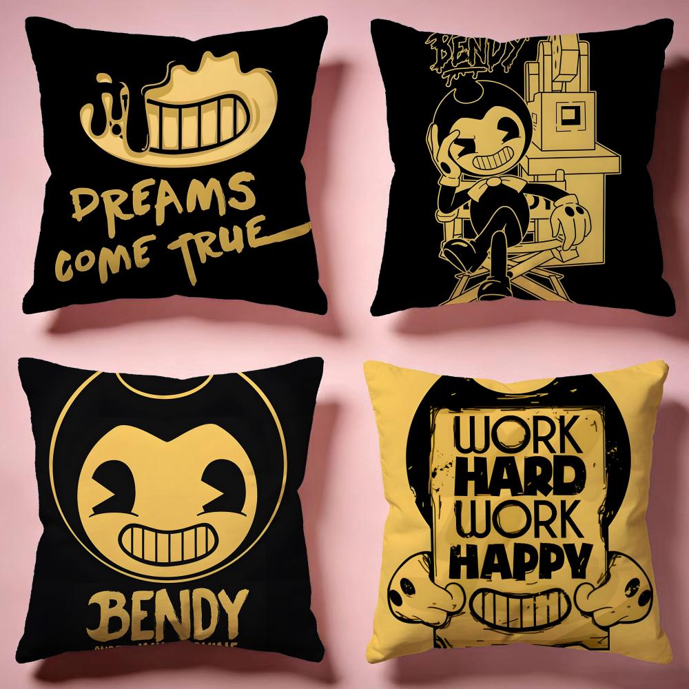 Popular BBendy and the Ink Machineing Cushion Cover Comfortable Durable Pillow Cover MultiScene for Home Office Car Sofa