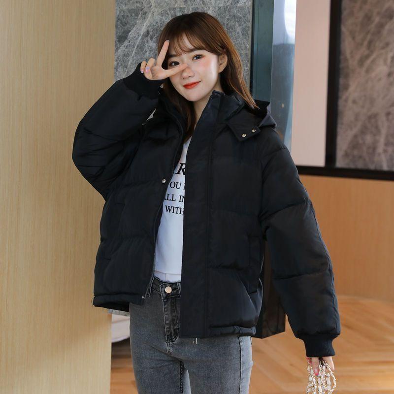 Down Cotton Jacket Coat Women Short Puffer Parka Winter Cotton Coat Student Outwear Casual Warm Hooded Padded Coat Tops