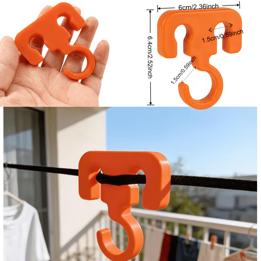 4pcs Camping Rope Hooks – Versatile Gear Hangers for Tents, Backpacking & RV Essentials