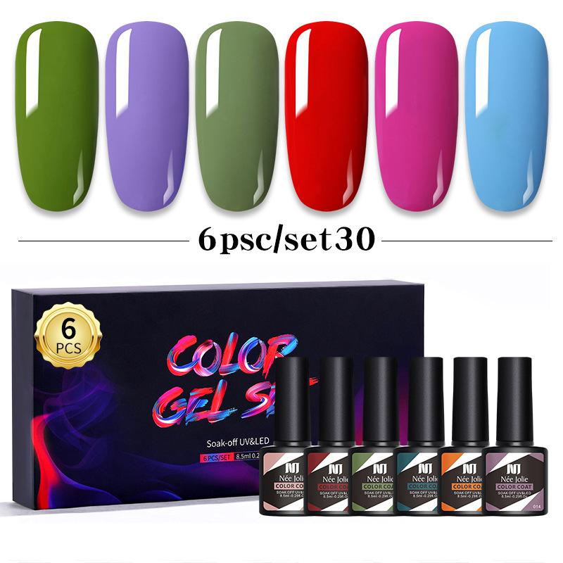 Nail Polish Glue Set 8Ml 6 Bottles Boxed Nail Art Barbie Glue Japanese Nail Color Glue Phototherapy Glue
