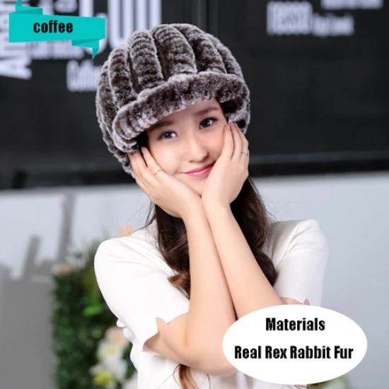 

Горячая Распродажа Женская Шапка из Натурального Меха Кролика Рекс Зимняя Теплая Шапка-Бини из Натурального Меха Кролика Рекс Вязаная Шапка из Натурального Меха Кролика Рекс кофейный