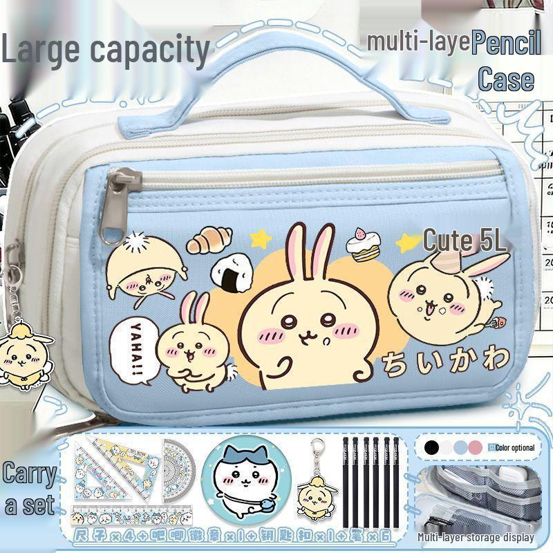 Chiikawa Pencil Case - Large Capacity Stationery Box for Girls, Primary and Junior High School Students, New Style.