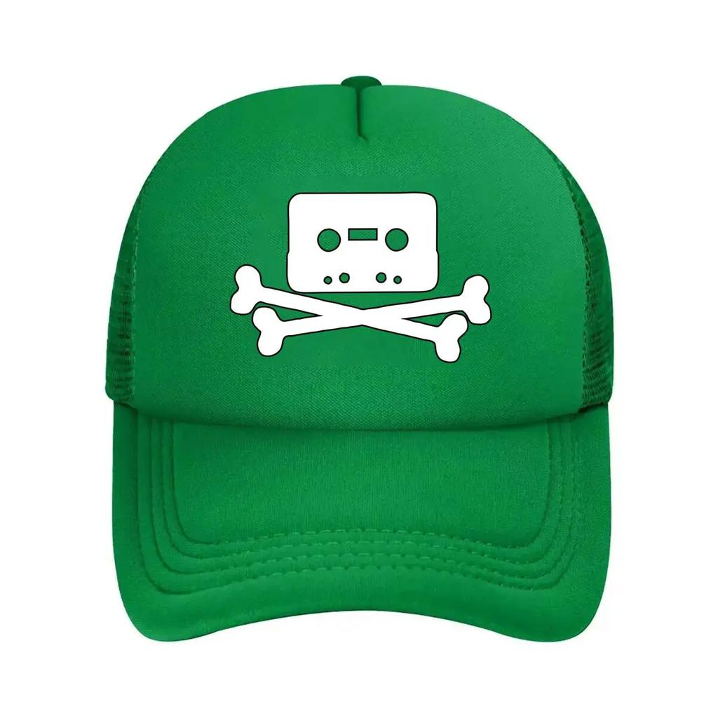 Cassette Skull Retro  Inspired Music  Edgy Art Design Mesh Baseball Cap