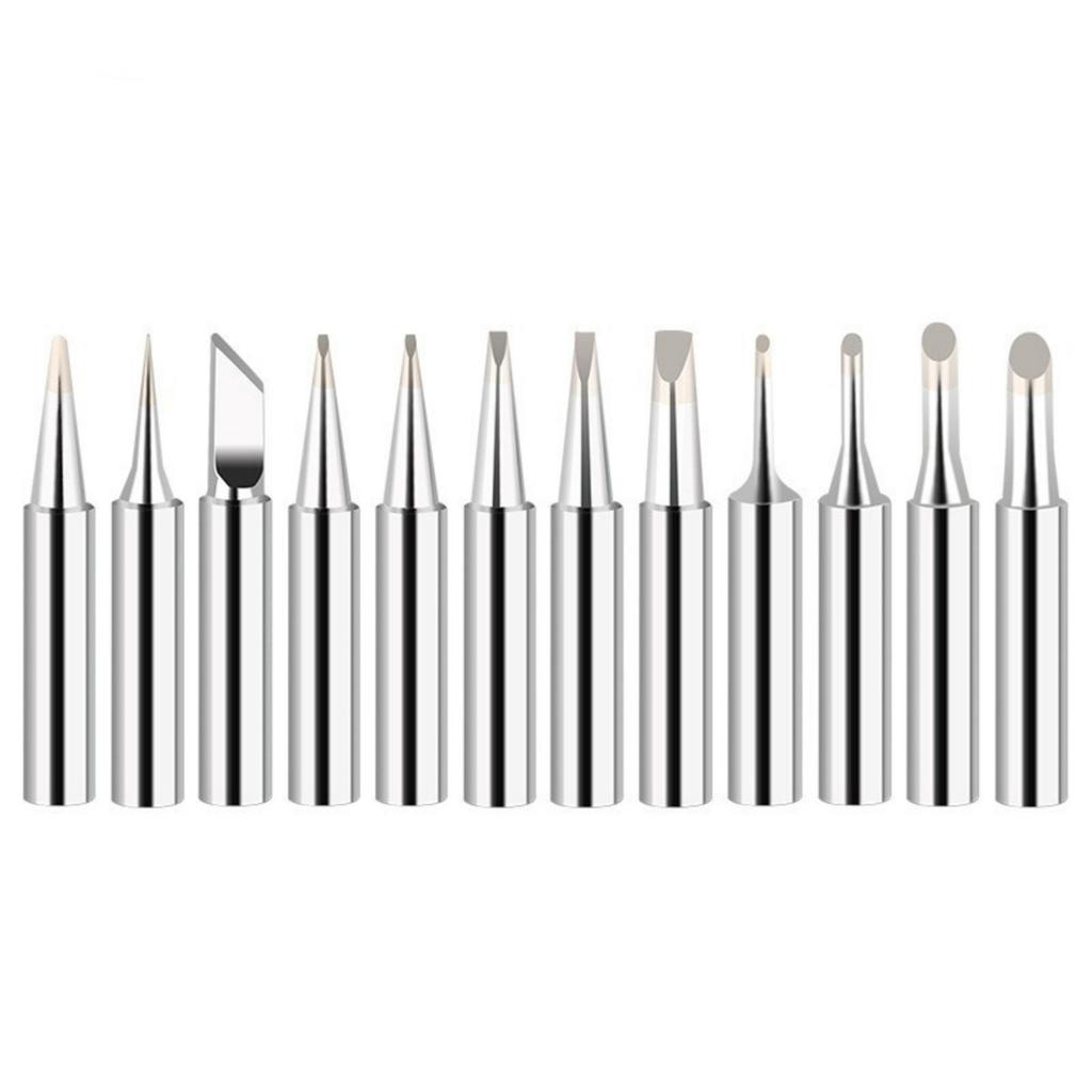Pack Of 12 900M T Series Soldering Iron Tips Multiple Size Optimized Heat Distribution Suitable For 936 Welding Stations