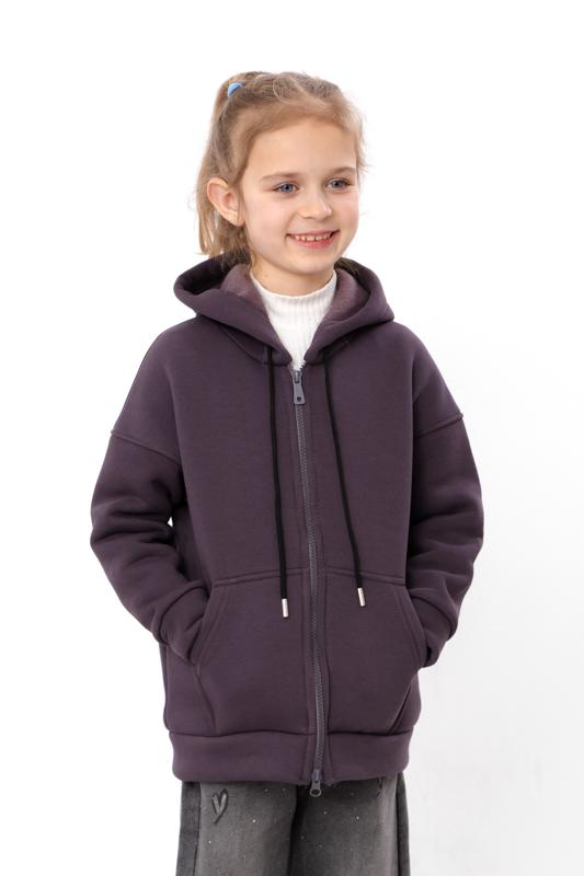 Kız Çocuk Sıcak Fermuarlı Kapüşonlu Sweatshirt – Sade Günlük Giyim, Kış 6395-025-5 HC