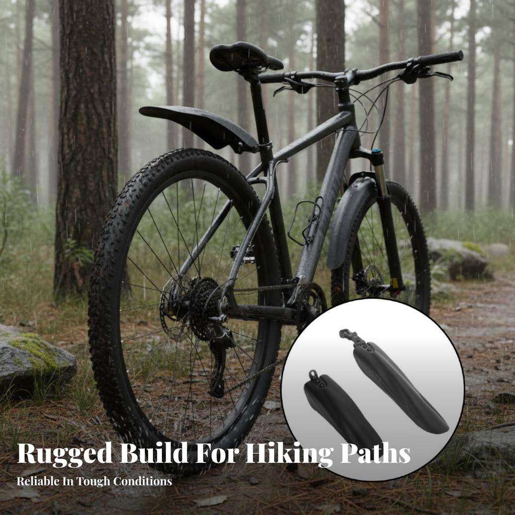 2 Pieces Mountain Bike Fenders Thickened Material Front And Rear Bike Mudguards Mountain Bike Mud Flaps Long-Lasting