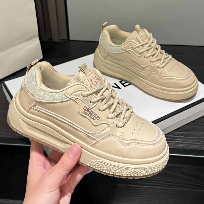 Весна и Осень новая спортивная и повседневная платформа ins кожаные одиночные туфли кеды 35