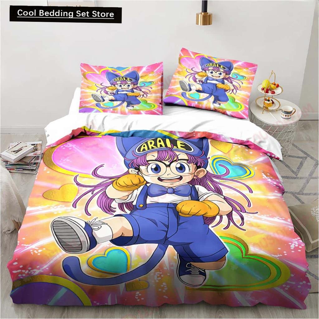 3D Cartoon DR S-Slump Arale 2/3pcs Bedding Set Sheet King Twin Double Child Bedding Set Mircofiber or Polyester Duvet Cover Sets