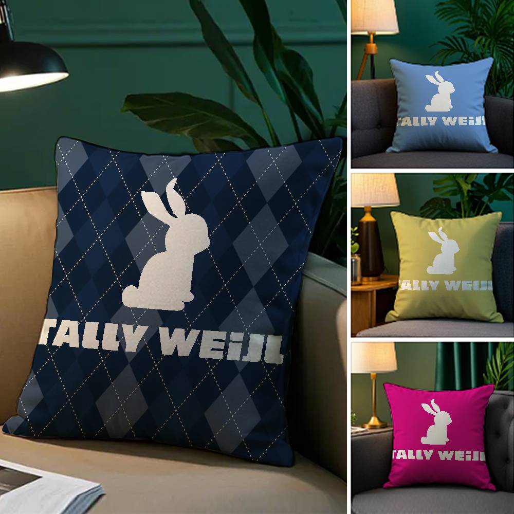 Fashionable And Trendy Design Tally Weijl-I Pillow Case Comfort Sofa Bed Silky elegant Invisible zipper Decorative cushion cover