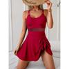 Bikini Sexy Solide Pliate Costum de Baie Dintr-O Bucată Femei Mărimi Mari Costum de Baie Monokini Articole de Plajă Rochie Vară Costum de Baie