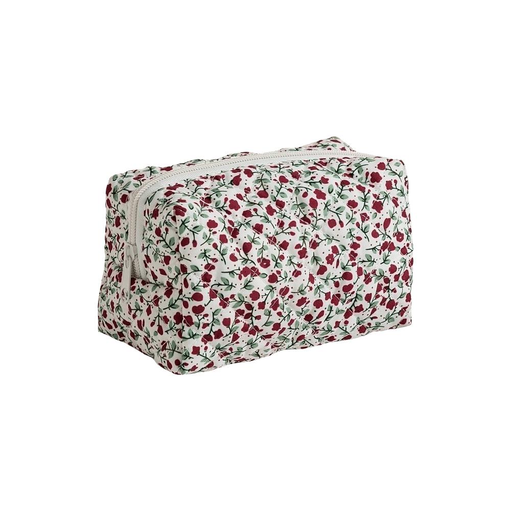 Large Capacity Cosmetic Bag Quilted Makeup Storage Bag Aesthetic Toiletry Bag Travel