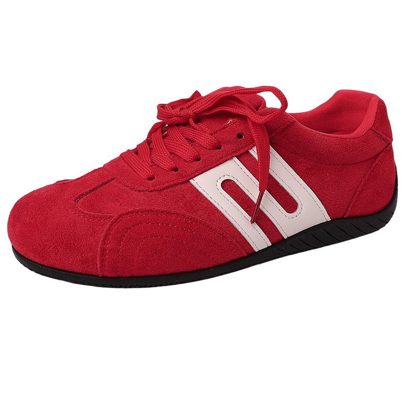 Retro Versatile Single Shoes Cloth Lace-up German Training Shoes Women's Summer Fashion Color Matching Casual Shoes Sports Shoes Forrest Gump Shoes