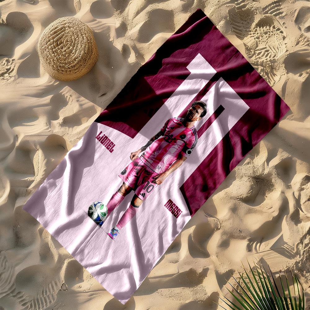 Football Messi Beach Towel Super Soft Microfiber Quickdry Fabric Comfortable Lightweight
