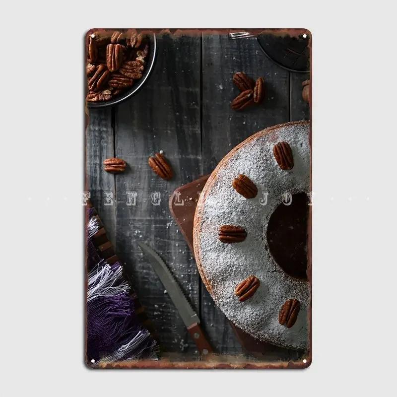 Nutty Cake Dessert Poster Metal Plaque Club Home Wall Personalized Plaques Tin Sign Poster