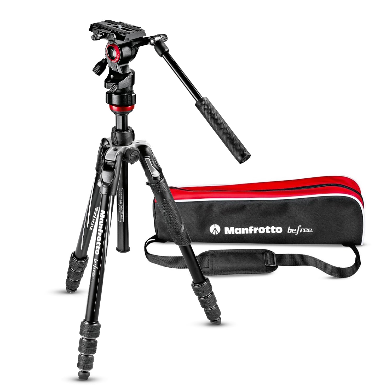 

Manfrotto Befree Advanced Алюминиевая видеоголовка с плавной работой и поворотным замком для беззеркальных камер, спортивных камер и видеоблогинга, 4-секционный штатив-тренога, черный, Камеры, Дни, чёрный