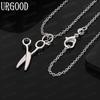 Exquisite 925 Sterling Silver Scissors Pendant Necklace - Stylish Wedding Jewelry