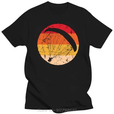 Fashion Retro Paragliding Tshirt For Men Leisure Paraglider Paramotor Parachute T Shirt Cotton Tee Gift T-shirt Men Clothing