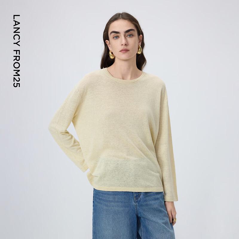 Lancy Linen Blend Round Neck Knit Sweater