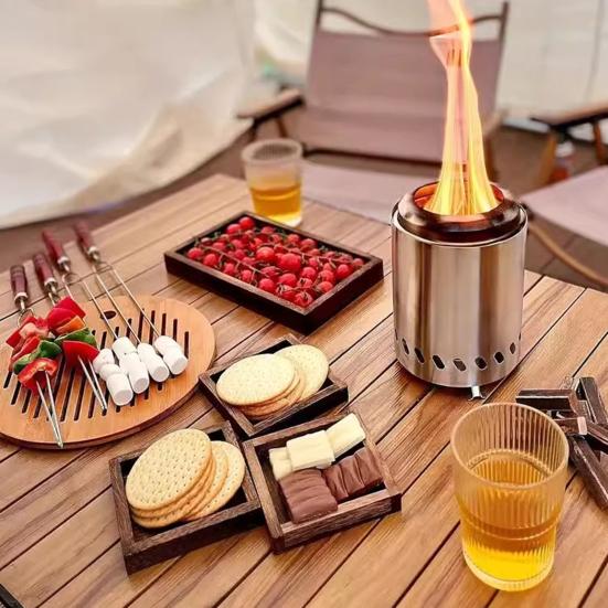 Portable Charcoal Stove Mini Smokeless Tabletop Fires Pit Low Smoke