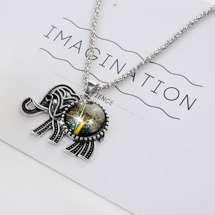 European & American Fashion Jewelry Tree Elephant Necklace Bracelet Earring Set