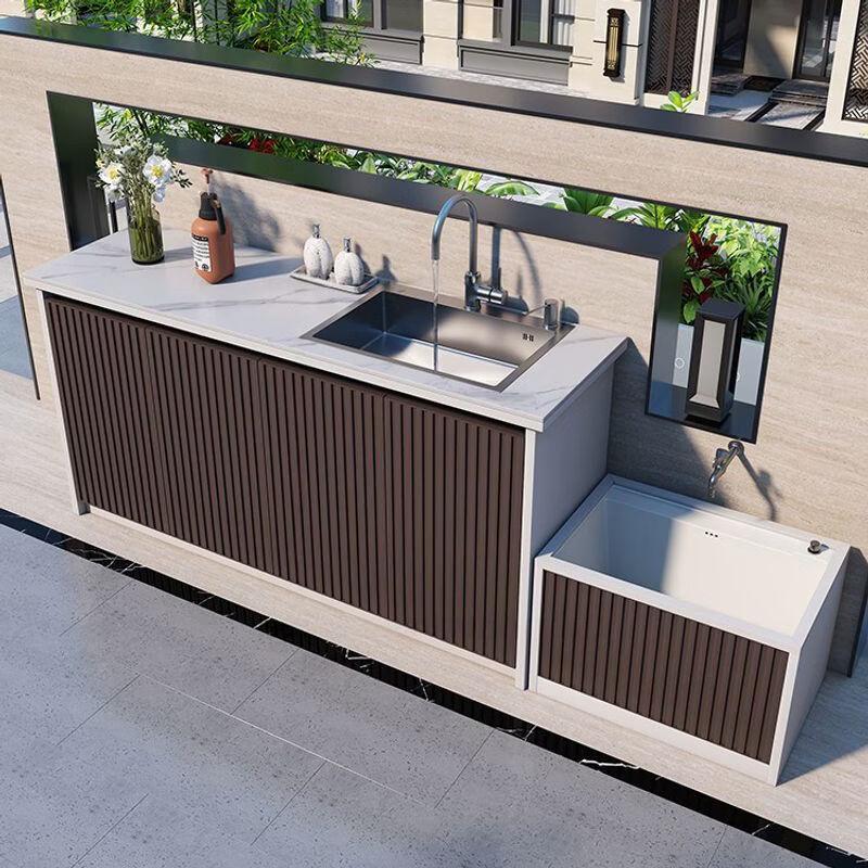 Зовнішня алюмінієва раковина та мийка для швабр в комплекті