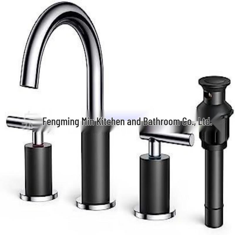 MDNG Double Handle 3-Hole Bathroom Basin Faucet