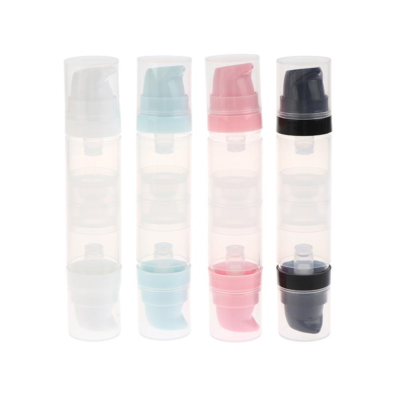 5Ml+5Ml Double Headed Vacuum Press Type Spray/Lotion Bottle Refillable Makeup Cosmetics Cream Gel Moisturizers Liquid Container