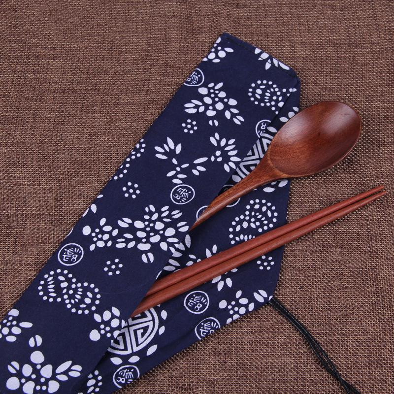 Creative Wooden Chopsticks & Spoon Set: Dishwasher-Safe Japanese Travel Tableware with Logo