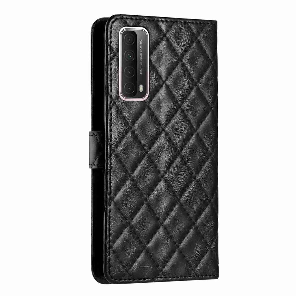 Quilted Pattern Faux Leather Wallet Case for Huawei Honor Series.Honor10 Lite Honor200 Honor300 P20Lite... 360° Protection with Card Slots & Stand