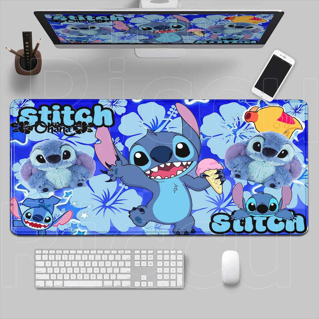 New Cute Wallpaper Stitch Mousepad Kawaii PC Keyboard Mouse Pad Laptop Gaming Accessories XXL Lockeage Non-slip Rubber Desk Mat
