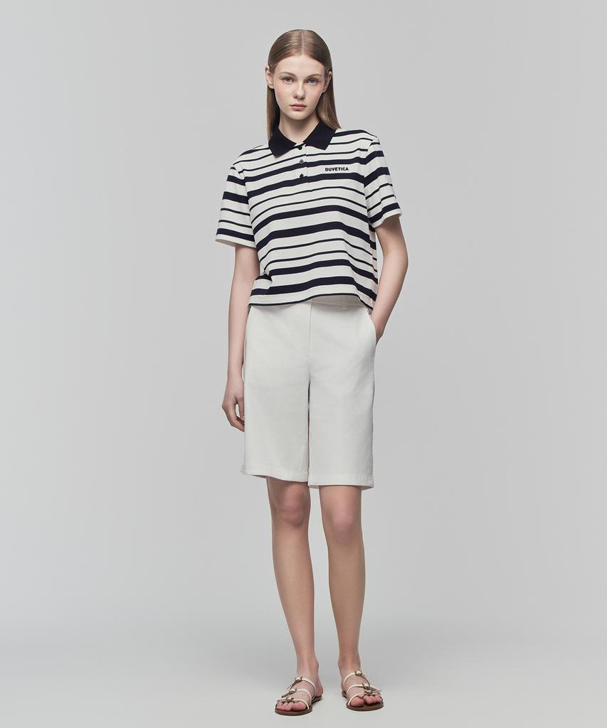 DUVETICA Nihoun (Dark Navy) (Women'S Short-Sleeve Polo Shirt)