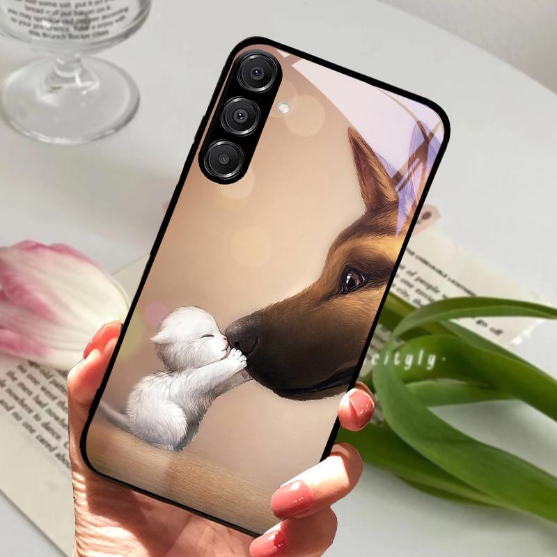 For Samsung A26 5G Case Hard PC Tempered Glass Phone Cover For Samsung Galaxy A36 A56 5G Fashion Animal Glass Protector Cases