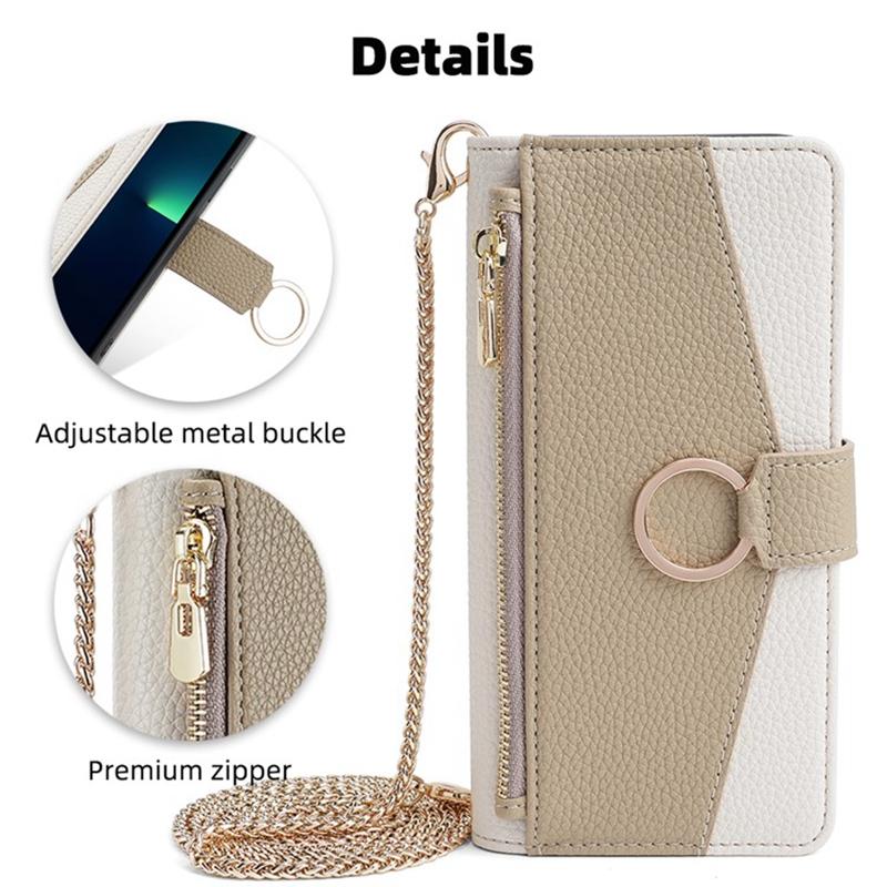 For Samsung Galaxy A32 4G (EU Version) Case PU Leather Wallet Cover with Crossbody Shoulder Strap