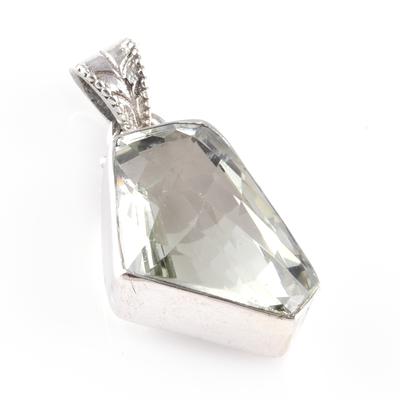 Natürlicher grüner Amethyst Edelstein 925 massiv Sterlingsilber Geschenk Anhänger 1,2" n1I60