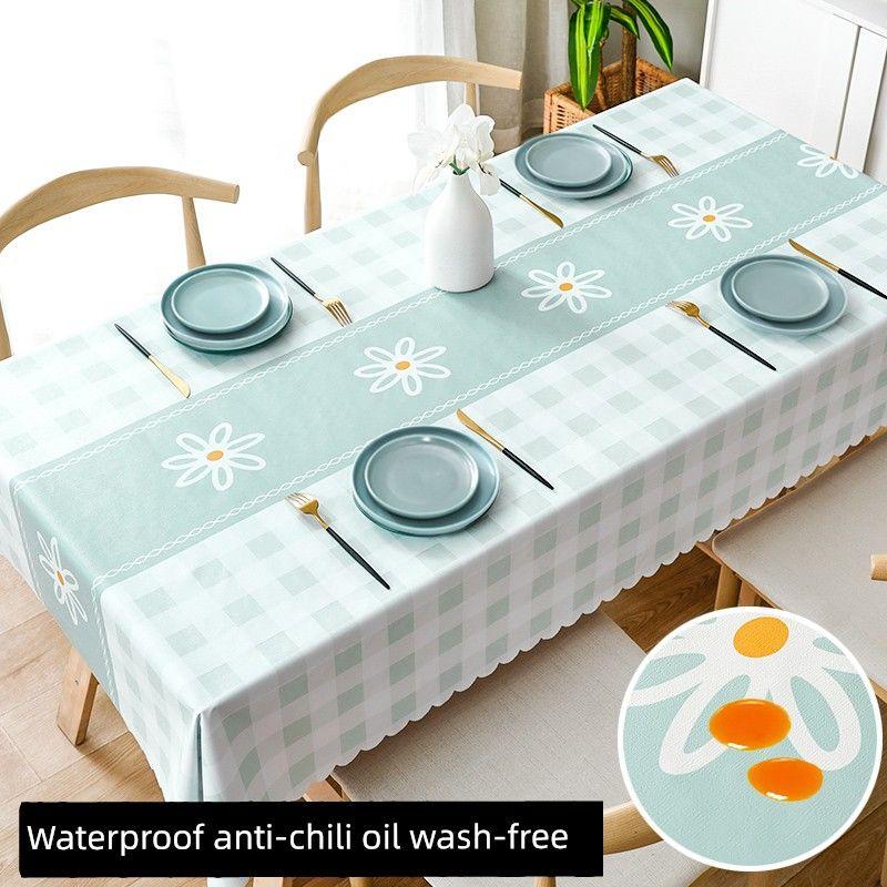

Tablecloth Waterproof Oil-Proof Disposable Fabric Desk Ins Style Scandinavian Rectangular Tablecloth PVC Coffee Table Mats Tablecloth Elegant Zinger/Anti-Chili Oil 80 * 120cm