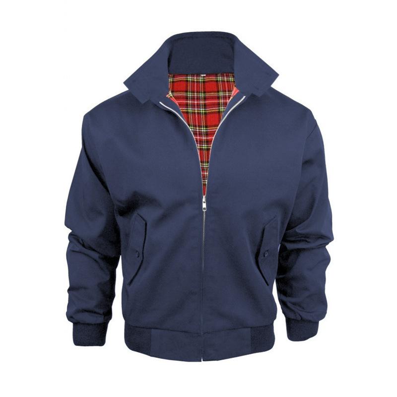 Vintage Bomberjacke European Solid Classic Retro Herren Windbreaker Streetwear Trendy Mäntel Übergröße