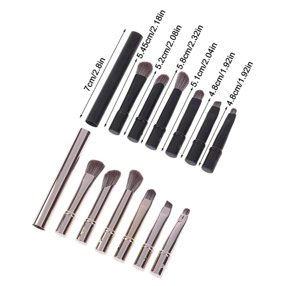 6-piece Mini Makeup Brush Set with Detachable Travel Contour Concealer Brush, Eyeshadow Brush and Double-ended Makeup Brush