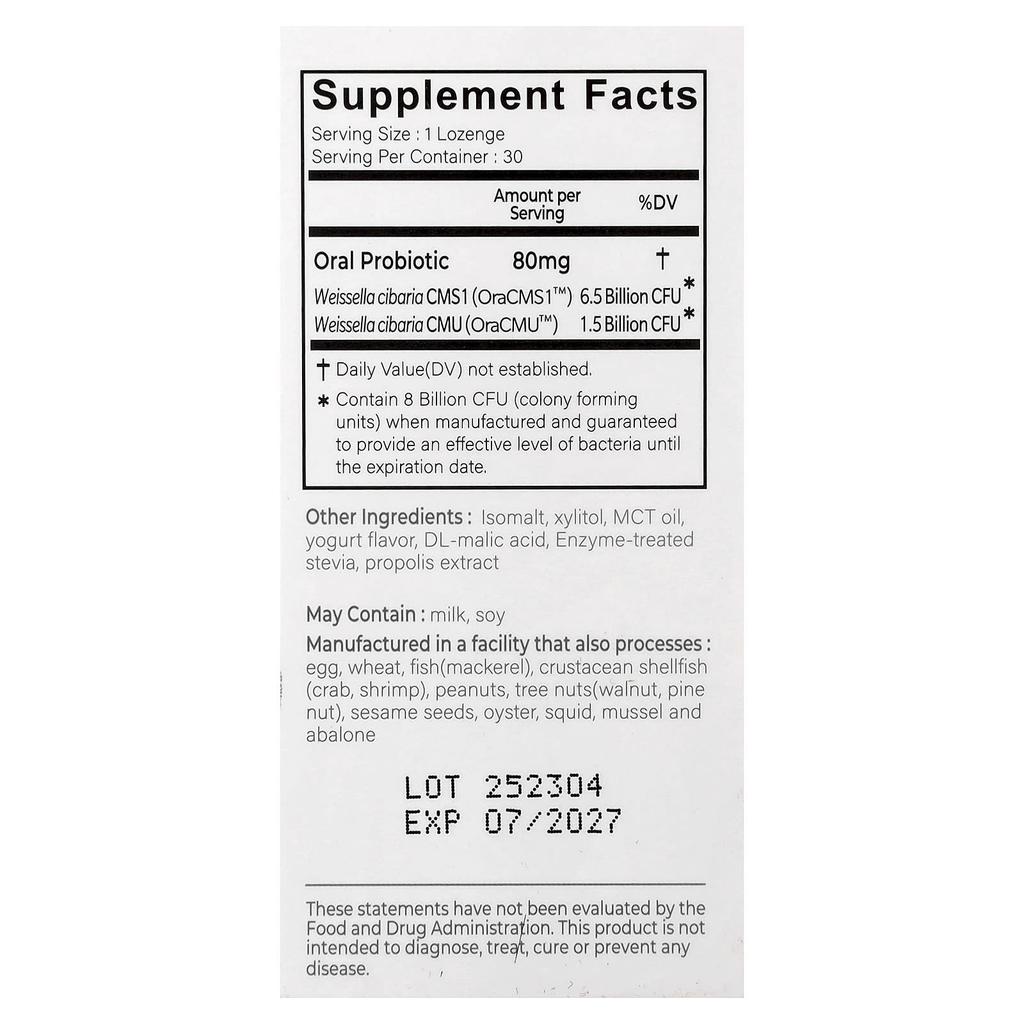 Oraticx, Children's Dental Probiotic, Cavity Prevention + Dental Health, Yogurt Lozenges, 30 Tablets