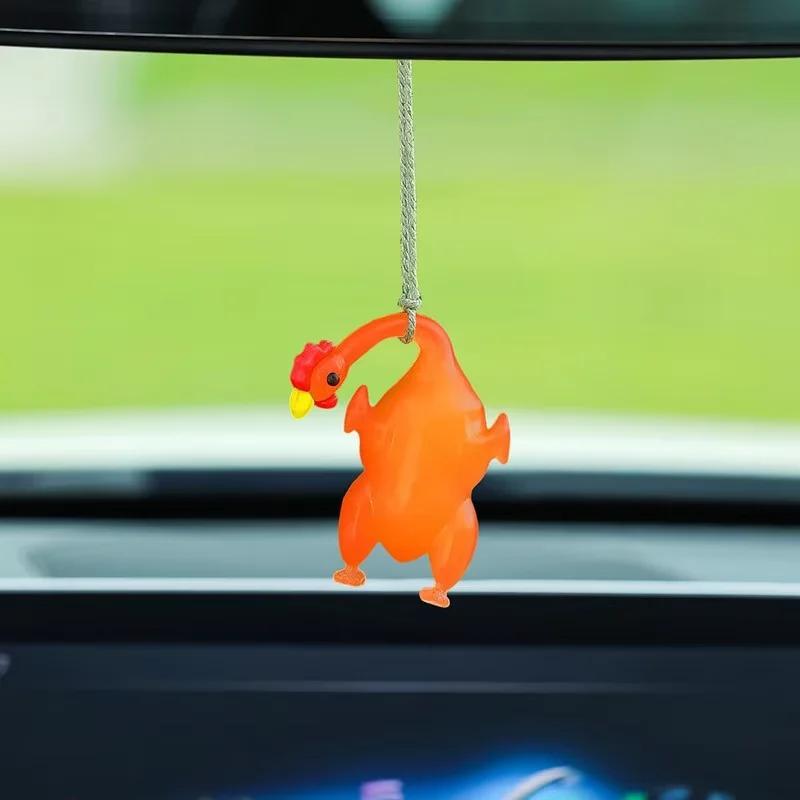 2025Car color-changing roast duck pendant car interior products cartoon high-grade car pendant 2025 creative new car hanging