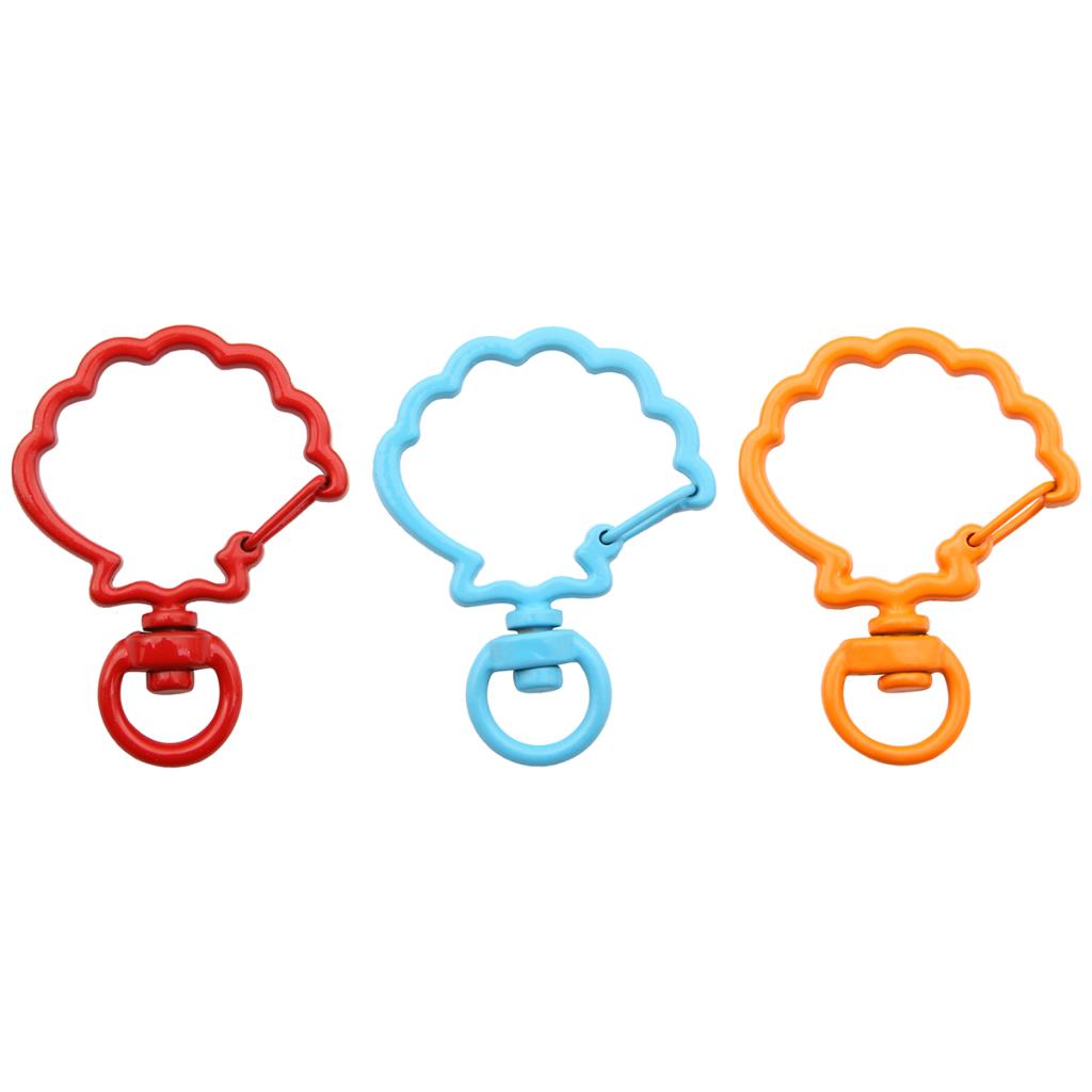 31X39mm Candy Colored Alloy Shell Shaped Spring Buckle Special-shaped DIY keychain Accessories Creative Accessories Hanging Ornaments