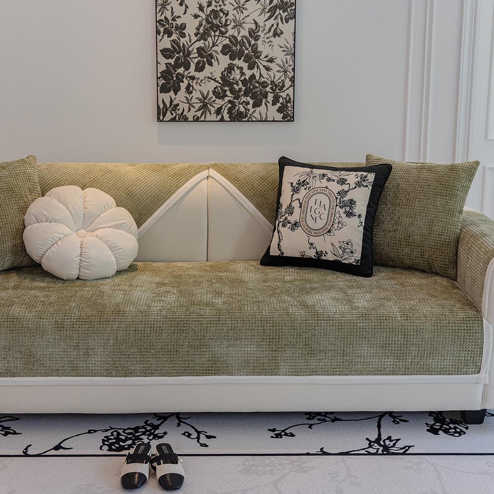 

Новая универсальная диванная подушка Four Seasons, диванная подушка из синели, современный простой однотонный нескользящий диван 70*70