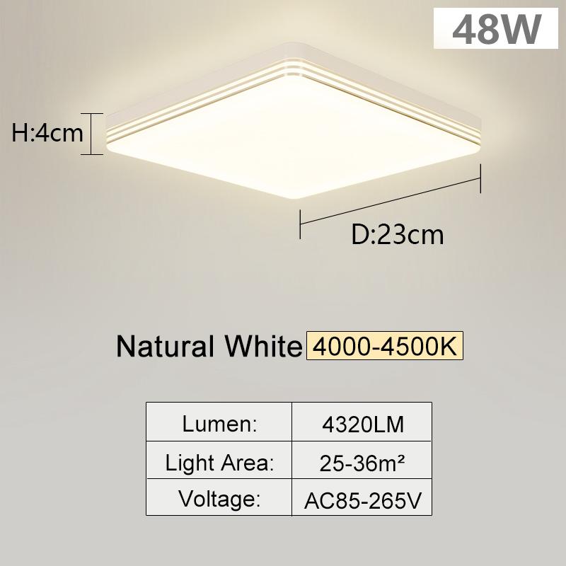 

MARPOU 48 Вт Потолочный светильник большой мощности для комнаты, квадратный, современный, внутреннее освещение 110/220 В, холодный белый, теплый белый, нейтральный белый свет 48W