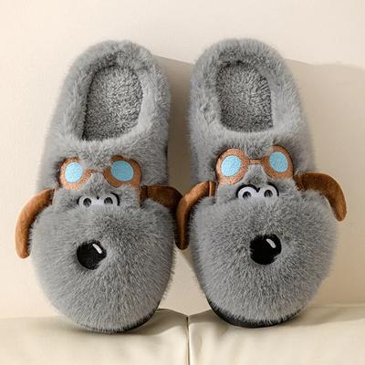 Fashion Woman/men Slippers New Cartoon Cute Plush Slippers Winter Couple Indoor Warm Cotton Shoes Thick Soled Cotton Slippers Anti Slip