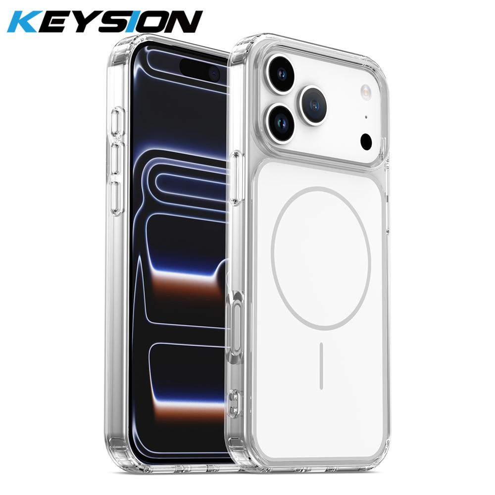 KEYSION Strong Magnetic Phone Case for MagSafe for iPhone 13 14 15 16 17 Pro Max 17 Air 16 Plus TPU+PC Shockproof Wireless Charging Phone Cover